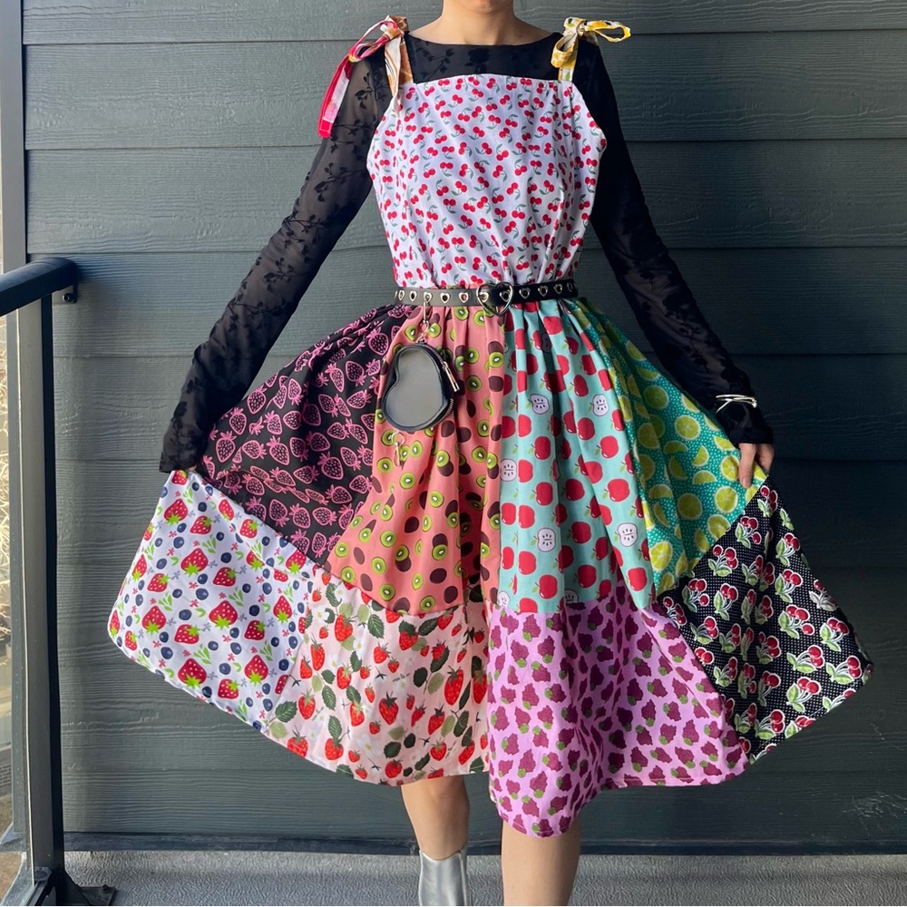 Handmade Fruit Paradise Flavorful Print Bandana Dress | SKU 03191